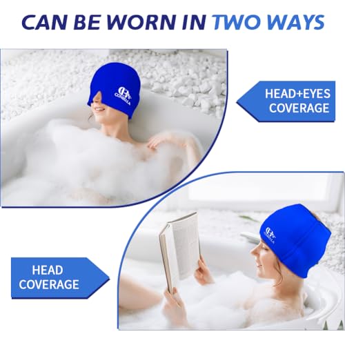 Migraine Relief Cap, Soothing Headache Ice Face Mask Products - color: Pink+blue