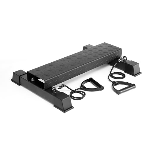 Steel Calf Raise Block, Heavy-Duty Stretch Platform, Leg Workout Equipment - color: BLACK-high(Resistance band)