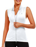 Little Donkey Andy Women's Breathable Cycling Vests full Zip Reflective Sleeveless Jerseys Running Biking Shirts 4 Pockets - color: White, size: X-Small