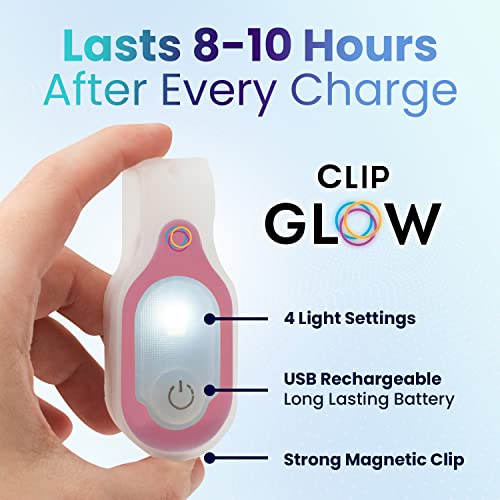 Clipglow Nurse Light Clip On for Night Shift - Bright, Lightweight Magnetic, Portable, USB Rechargeable Flashlight for Badge, 8-10 Hours Battery, 4 Settings 10-25 Lumens Nurse Gift|Pink - color: Pink