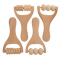 LALAFINA Wooden Massage Rollers, 4Pcs Handheld Foot Massage Tools
