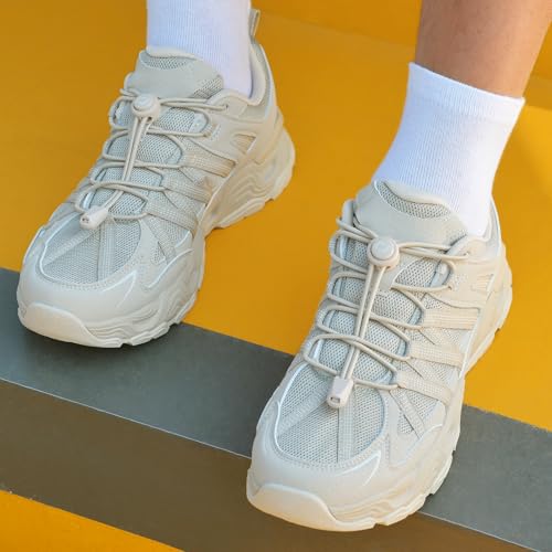 RJ-Sport Tieless Elastic Shoe Laces for Adults and Kids - color: Number 003 - Solid Beige