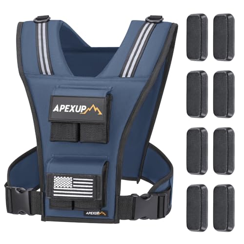 APEXUP Weighted Vest Men, Adjustable Weight Vest for Running - color: Navy Blue, size: With Weights-20lbs