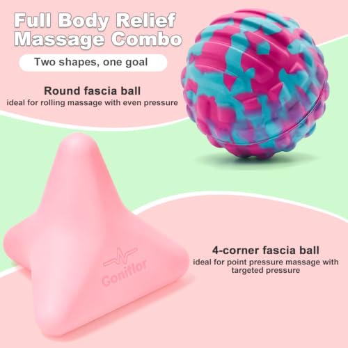 Manual Trigger Point Massager Ball–Deep Tissue Massage Tool - color: Blush Pink