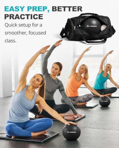 Trideer 9 Inch Pilates Ball with Inflation Straw, Small Exercise Yoga Ball - color: Black