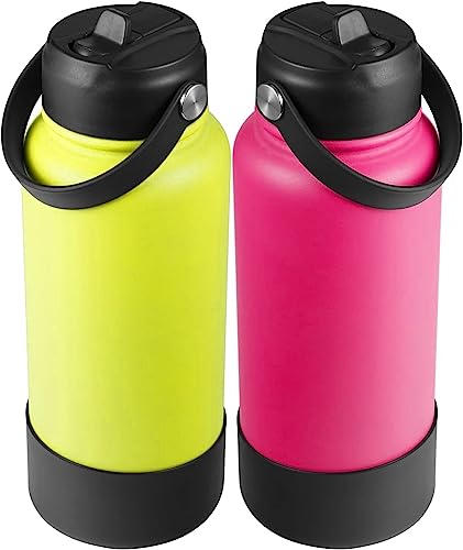 RRegeny Straw Lid and Boot for Hydro Flask Wide Mouth 32 40 oz, Lid with Straws and Silicone Boot for HydroFlask, Replacement Sports Flex Cap with Boot - color: Black Protective case