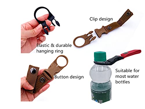 smile wood 4PCS Bottle Clip Portable Holder Keychain for Backpack - color: Black