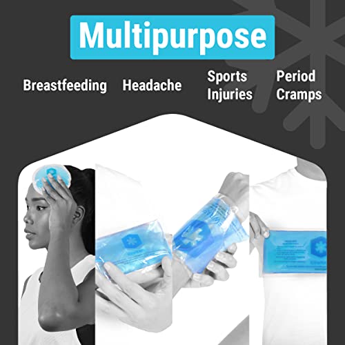 ICEWRAPS Reusable Ice Packs Compact in 4 Sizes, Soft Cooling Pack 7 Pack