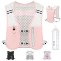 Running Hydration Vest, Adjustable Chest Straps Running Vest for Women Men with 500ml Soft Flask - color: Pink