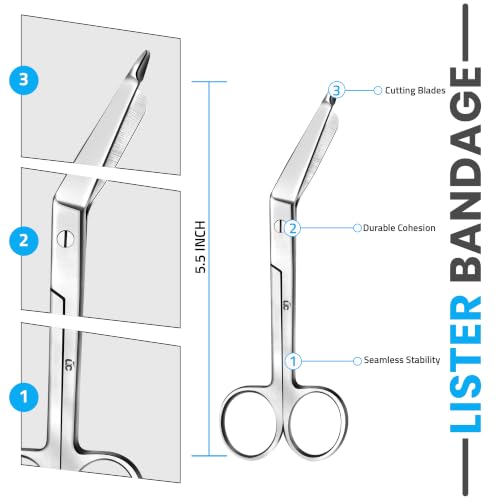 Utopia Care Surgical Bandage Scissors, 5.5 Inch Stainless Steel