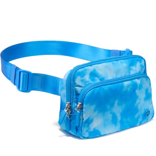 Pander Nylon Crossbody Belt Bag with Excess Strap Keepers, 6-Pocket Adjustable Sling Fanny Pack for Travel and Everyday Carry, Cloud Blue - color: Cloud Blue