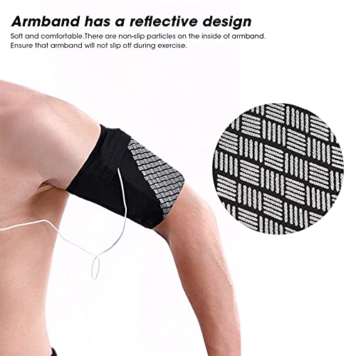 Sports Cell Phone Armband Holder Strap - Ultra-Light Run Arm Band with Reflective Design, Anti-Slip Fit, Perfect for Running, Hiking, Dog Walking - Compatible with Arm Circumference 19-26cm - color: S
