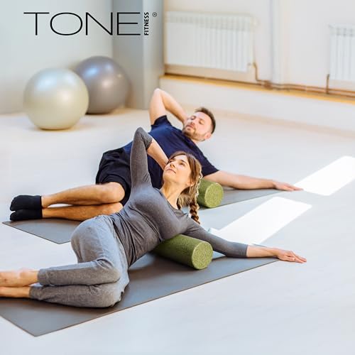 TONE Fitness Firm High-Density Foam Roller for Exercise, Massage & Recovery - color: Green, size: 18 Inch