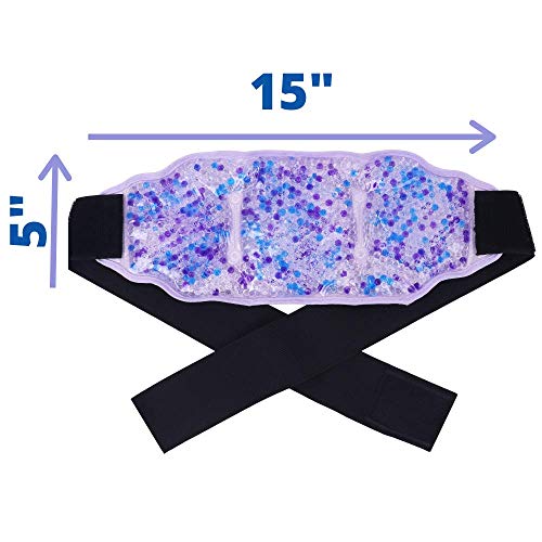 Premium Hot Cold Gel Bead Ice Pack by FOMI Care | Cool Compress for Lower Back, Shoulder, Knee, Bicep, Stomach | Coccyx, Sciatica, Tailbone Pain Relief | Flexible, Reusable Heating Pad | (Purple) - color: 1 Pack Purple - Gel Bead