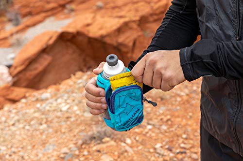 Nathan Insulated Handheld Flask.SpeedShot-Plus.Grip Free Running Bottle.,Grey / Green