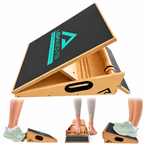 Slant Board for Calf Stretching with Foot Roller & Fascia Release Tools