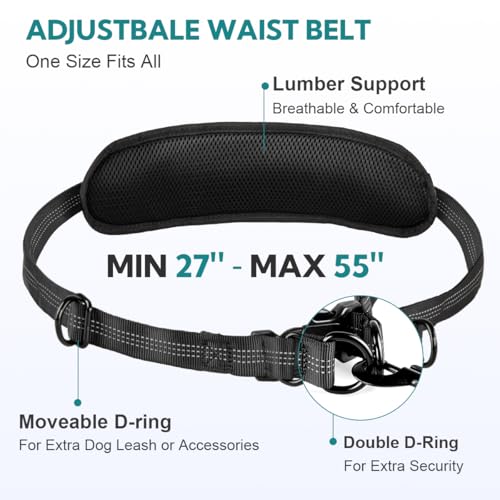 Hands Free Dog Leash for Two Dogs Walking, Running - color: Grey-Green, size: Large