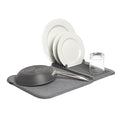 Umbra Udry Dish Drying Rack, Folding Dish Drainer Mat, Mini, Dark Grey - color: Gray, size: 20" x 13"