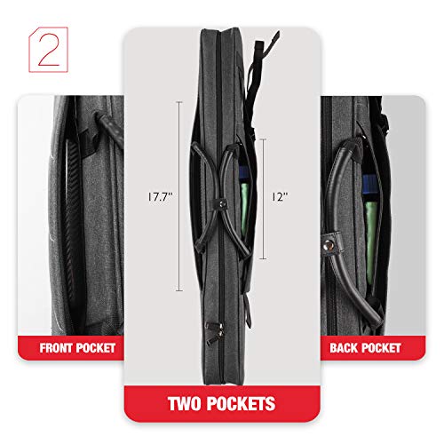 KONLLEN Pool Cue Case 3x4 Oxford Pool Stick Case Holds 3 Butts and 4 Shafts Billiard Sitck Large Capacity Carrying Cases with Multi-Pocket Pool Cue Accessories - color: Grey