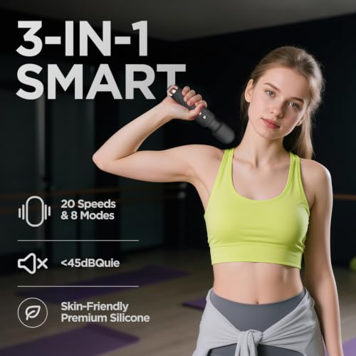 Personal Massager - 4H Max Runtime & Ultra-Quiet - Waterproof - 20 Modes 8 Speeds for Deep Tissue Back Massage, Post-Workout Recovery and Neck Muscle Relaxation(Black) - color: Black