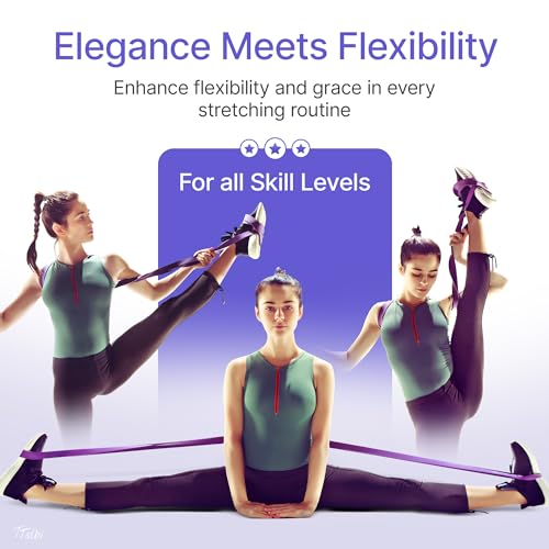 Ballet Stretch Bands Set with Foot Mini Loop, Splits Flexibility Trainer - color: Purple Regular