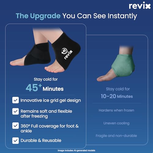 REVIX Ankle Ice Pack Wraps for Plantar Fasciitis Relief, 45-Min Coldness - style: 2 Packs