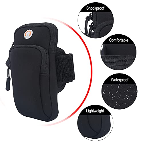 Armband Phone Holder for Running, Adjustable Sports Arm Bag with Key Pocket for, Gym Workout, Cycling, Fitness up to 6 inch