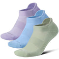 LEVSOX Ankle Compression Socks for Women and Men, Bamboo Viscose Low Cut Cushioned Athletic Running Socks - color: 3 Pairs-light Green/Blue/Purple, size: X-Large