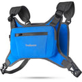 Running Chest Pack, Reflective Vest, Water Repellent, Phone Holder, Workout Bag for Runners, Cycling, Biking, EDC Pouch, Jogging Carrier, Hidden Pocket, Men & Women, Lightweight - color: Blue