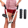 DoubleUP Roller D4 Leg & Arm Massager, Metal Frame + 4 Rollers, White - color: White