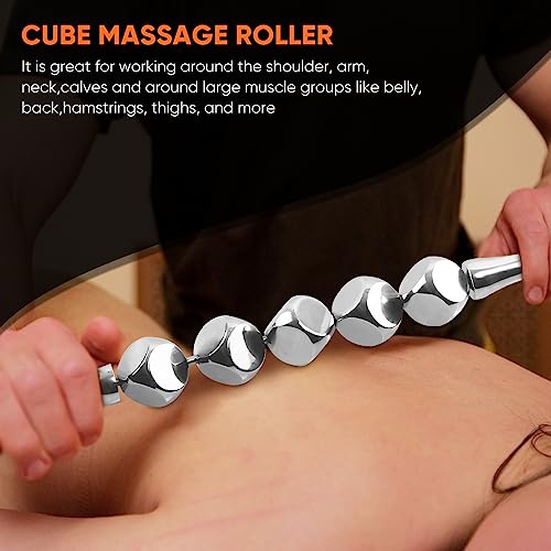 ONUEMP Stainless Steel Massage Roller - Ice Guasha Body Sculpt Fascia Stick - size: Bead Roller