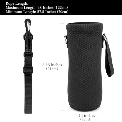 Linkidea Water Bottle Carrier with Fence Hook Compatible with Gatorade Plastic Squeeze 32oz, YETI Rambler 18oz, Sport Waterbottle Sling Bag Holder with Shoulder Strap for Baseball, Tennis