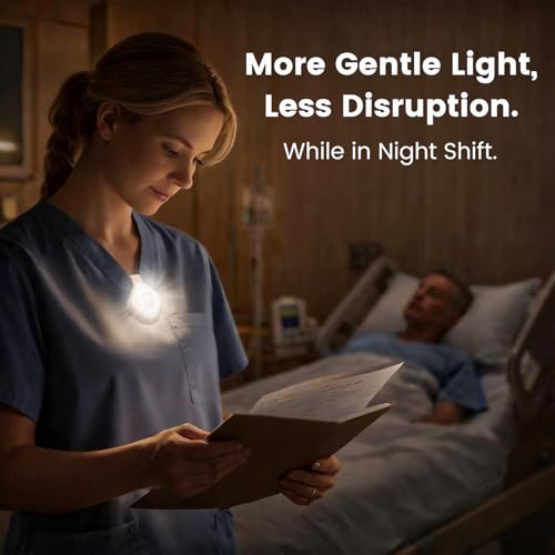 Wearable Nurse Night Light for Night Shift, Rechargeable Magnetic Clip-on Badge Light, Bright Hands Free Nurse Essentials Flashlight, Safety Light in the Dark for Walking Running Outdoor Emergency - color: Cream