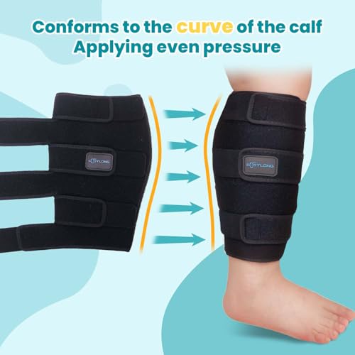 Sylong® Swelling Edema Calf Compression Wrap Adjustable Sleeve For Lower Leg Lymphedema Circulation (2XL) - size: 2XL