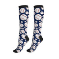 Compression Socks Knee High Circulation Support Socks For Women Men Athletic Running Hiking Cycling - color: Baseball