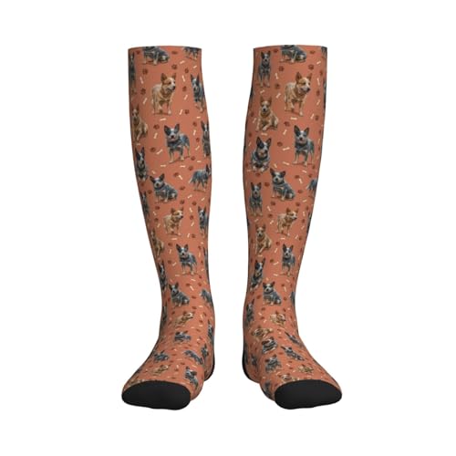 Cute Dog Compression Socks Women Men, Dog Lover Gift - color: Australian Cattle