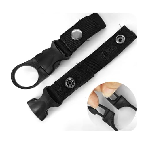 pson 4Pcs 1.37 Inch Portable Water Bottle Clip Holder, Hanging Bottle Buckle Keychain Ring for Outdoor Camping Hiking Travel(Black) - color: Black
