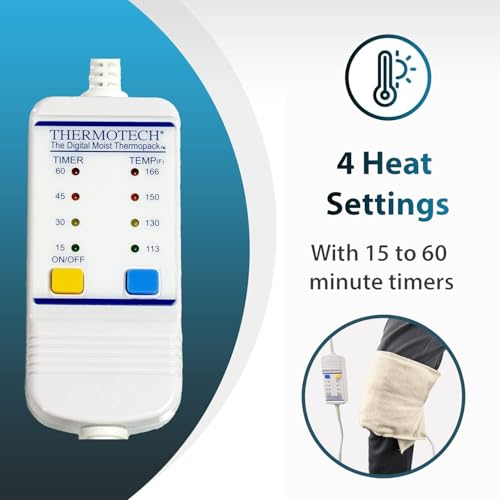 Thermotech Moist Heating Pad, Digital Timer, Mini 19 x 7 in - size: Mini 2nd Gen - 19" by 7"