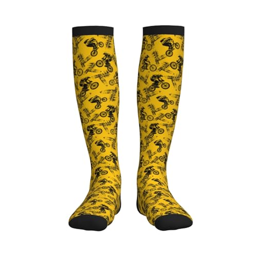 Compression Socks Women Knee High Support Circulation Stockings for Running Cycling Flying - color: Bike