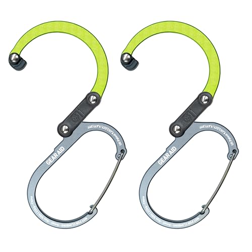 GEAR AID HEROCLIP Small Carabiner Gear Clip with 360° Swivel Hook - color: Nav Green, size: 2 Carabiners