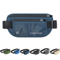 Travel Money Belt with Slim Anti-Theft RFID Passport Holder for Travel - color: Navy Blue