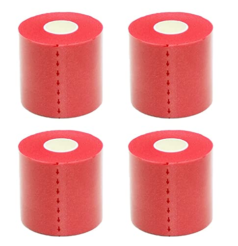 OBTANIM 4 Rolls Foam Underwrap Bandage Pre-Wrap Sports Tape for Athletic Elbow Knees Ankles, Latex Free (Rose Red) - color: Rose Red