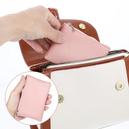 10 Pcs Coin Purse Portable PU Leather Coin Purse Pouch Mini Card Holder Wallet with Zipper Small Change Bag for Women Men Credit Card Folded Bills ID Key Headset Lipstick - color: Colorful