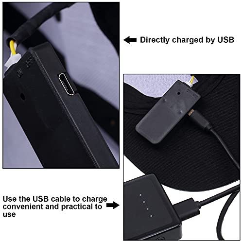 Syhood 2 Pieces LED Baseball Cap Flashlight Hat Hand Free - color: Black, Navy