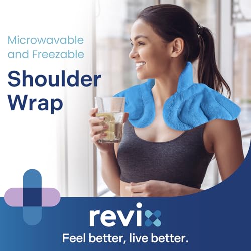 REVIX Microwavable Heating Pad for Neck Shoulder & Back, Moist Heat, Blue - color: Blue