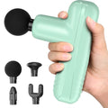 Mini Massage Gun, Powerful Handheld Muscle Massager for Muscle Relaxation, Deep Tissue Percussion Small Massage Gun Travel Massager with 4 Massage Heads Silent Brushless Motor, Green - color: Green