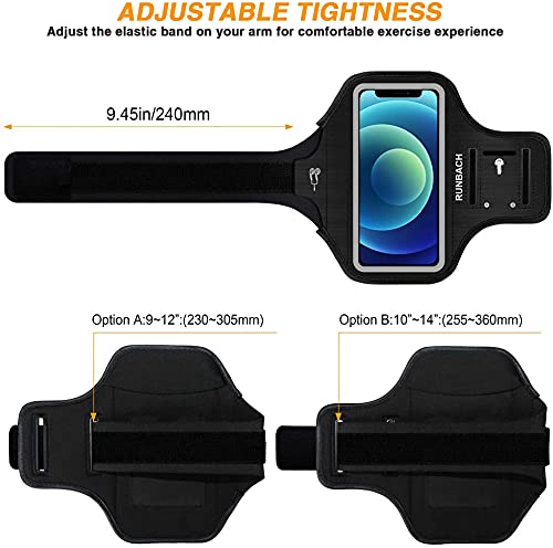 Armband for iPhone 13 Mini/12 Mini/11 Pro/iPhone X/XS,Sweatproof Running Exercise Gym Bag with Card Slot(Black)