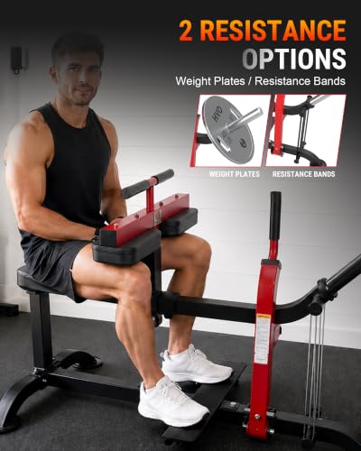 HVO Seated Calf Raise Machine,Dual Resistance System 660LBS - color: Red