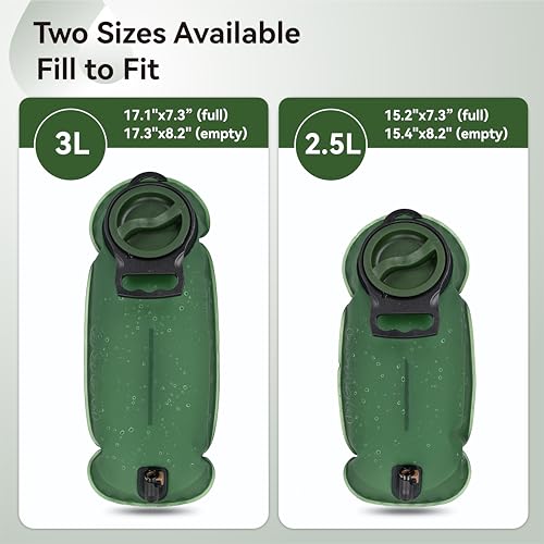 MARCHWAY Ultra Durable TPU Hydration Bladder with Insulated Tube, 2.5L/3L - color: Green, size: 3L