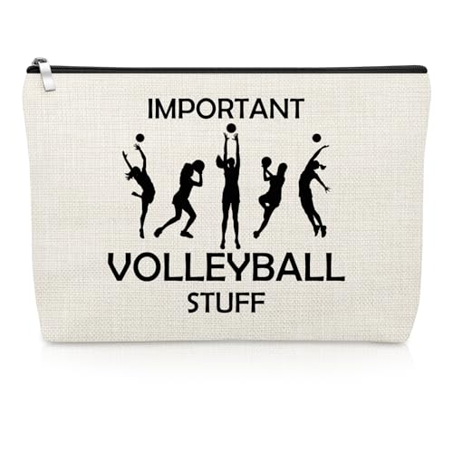 Volleyball Lover Makeup Bag Volleyball Gifts for Women Players Teams Daughter Friends Sister Inspirational Cosmetic Bag for Sport Lover End of Season Christmas Birthday Present Zipper Travel Pouch - color: Volleyball Makeup Bag